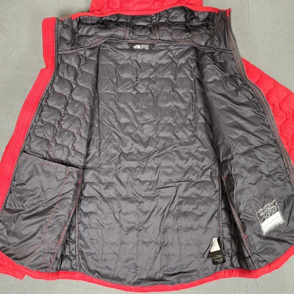 The North Face Jacket Youth Boys Large 14-16 Red Thermoball Puffer Hoodie Zip